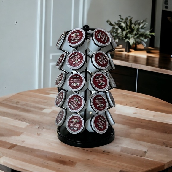 COFFEE Capsules Carousel Stand 35 Coffee Pod Pack Holder Storage Black Organizer - Picture 1 of 5